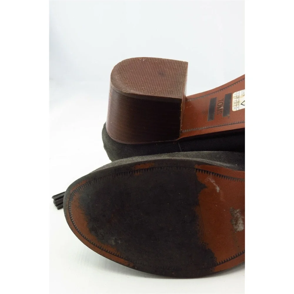 Toms Boot Sz 9 M Short‎ Boots Almond Toe Gray Leather Women